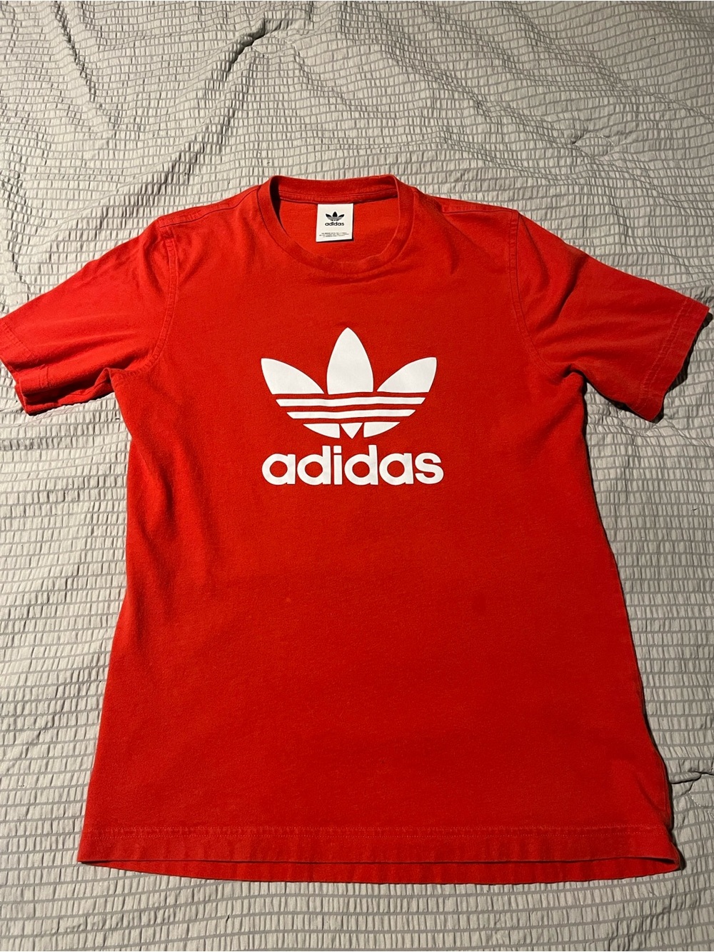 Adidas Originals Trefoil Logo T-Shirt Red Orange Youth Large (Tag Missing)